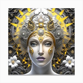 Woman With A Golden Crown Canvas Print