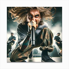 Rock Band singer performing on stage Canvas Print