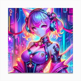 Cat girl cosplay Canvas Print