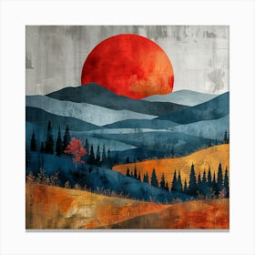 Sunset In The Mountains 2 - city wall art, colorful wall art, home decor, minimal art, modern wall art, wall art, wall decoration, wall print colourful wall art, decor wall art, digital art, digital art download, interior wall art, downloadable art, eclectic wall, fantasy wall art, home decoration, home decor wall, printable art, printable wall art, wall art prints, artistic expression, contemporary, modern art print, Canvas Print