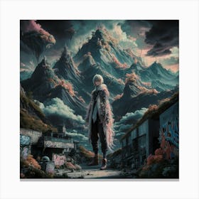 Girl In The Mountains 1 Canvas Print