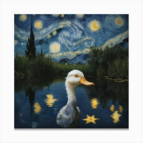 Starry Night Duck 7 Canvas Print