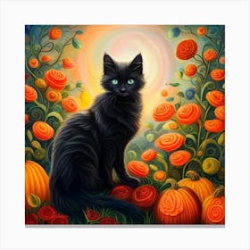 Beautiful Black Cat Canvas Print