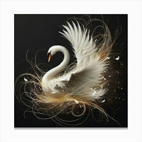 Golden Swan Canvas Print