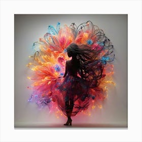 Girl In A Flower Canvas Print