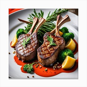 Steak On A Plate 3 Canvas Print