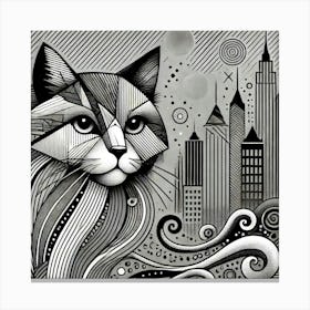 Marrow Streak City Cat Canvas Print