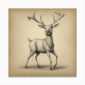 Deer Illustration 3 Canvas Print