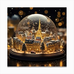 Snow Globe Paris 1 Canvas Print