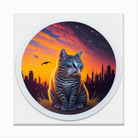 Cat Colored Sky (24) Canvas Print