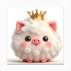 Pig In A Crown 2 Canvas Print
