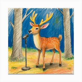 Deer In The Woods 111 Canvas Print