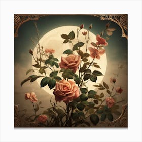 Moonlight Roses 1 Canvas Print