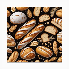 Breads Seamless Pattern Canvas Print