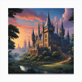 Castle At Sunset Canvas Print