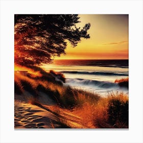 Sunset On The Beach 1059 Canvas Print