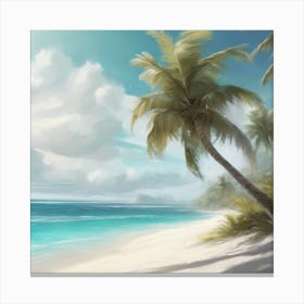 Palm Trees On The Beach 2 Canvas Print