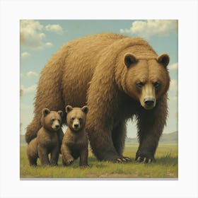 Bear And Cubs Toile