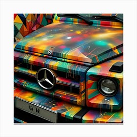 Colorful Splashes Of Paint, On A Mercedes Benz G Wagon Geometric, Abstract Art Canvas Print