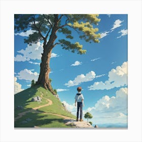 Boy And The Tree Canvas Print