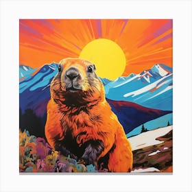 Marmot In The Alps Canvas Print