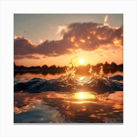 Sunset Over Water Canvas Print