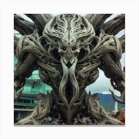 Demon Sculpture In Vancouver Canvas Print