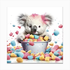 Koala Eating Candy Canvas Print