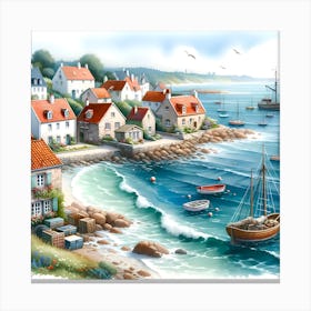 Seaside Village Canvas Print