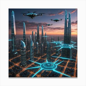 Futuristic Cityscape 5 Canvas Print