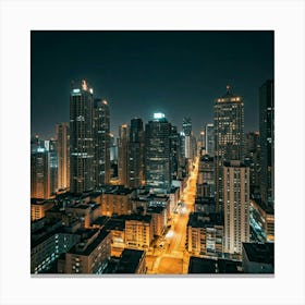 Cityscape At Night Canvas Print