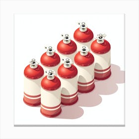 Isometric Set Of Fire Extinguishers Canvas Print