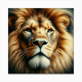 Lion Portrait in oil paint Canvas Print