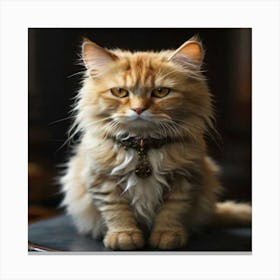 Cat Sitting On A Chair Canvas Print