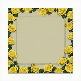 Yellow Roses Frame 21 Canvas Print