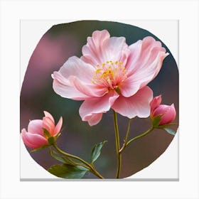 Pink flowers art Canvas Print