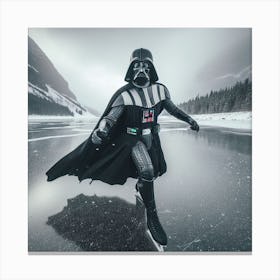 Darth Vader Outdoor Ice Skating Star Wars Art Print Canvas Print