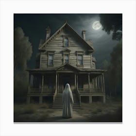 Ghost Haunting a House Canvas Print