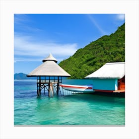 Hut On The Beach Canvas Print