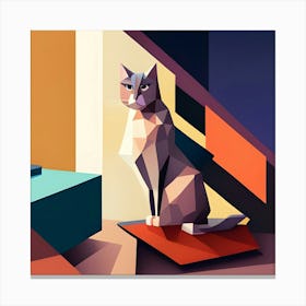 cat cubist style Canvas Print