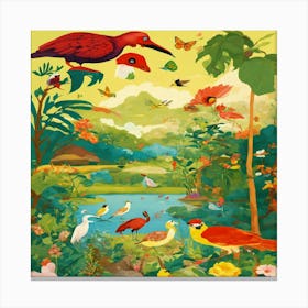 Birds In The Jungle Canvas Print