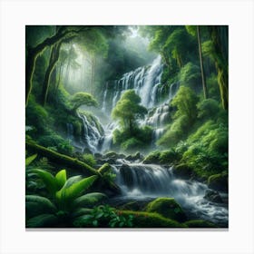 Waterfall In The Forest 1 Canvas Print