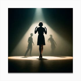 Silhouette Of Dancers Canvas Print