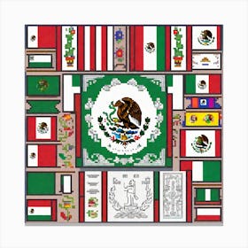 Mexican Flag 13 Canvas Print