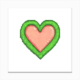 Heart Pixel Art 2 Canvas Print