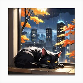 Cat In The Window Canvas Print