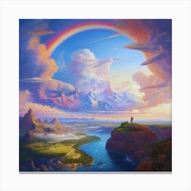 Rainbow Over The Mountains Canvas Print