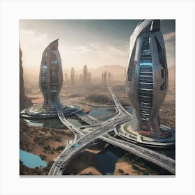 Futuristic Cityscape 252 Canvas Print