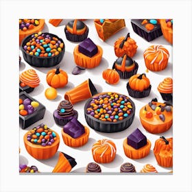 Halloween Seamless Pattern 1 Canvas Print