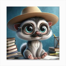 Lemur In Glasses Canvas Print